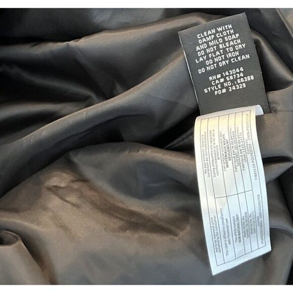 Bagatelle NYC Small Oversized Faux Leather Puffer Jacket Black Snaps - Picture 9 of 9